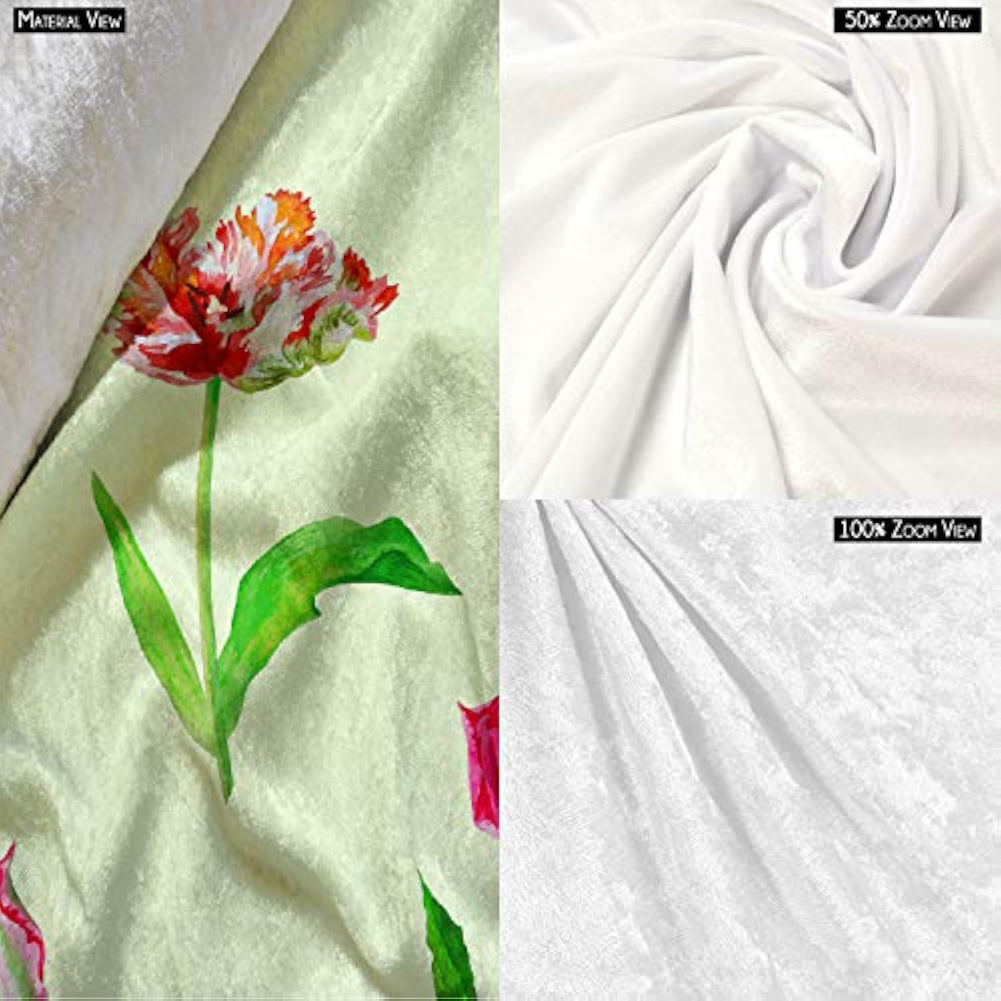 Tulips Velvet Table Cloth Cover for Dining & Center Table