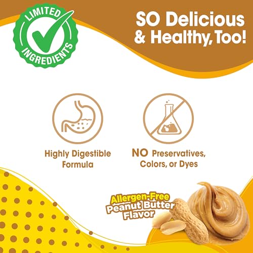 Image of Nylabone Natural Nubz Dog Treats, Allergen-Free Peanut Butter Large Large - 30+ lbs. (18 Count) | Long lasting dog chews, made in the USA, limited ingredients, highly digestible, dog dental treats for large dogs 30+ lbs