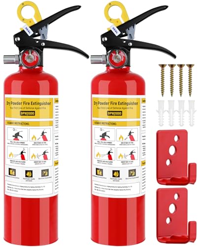 2Pack ABC Fire Extinguisher for Home 1-A:10-B:C Rated Dry Chemical Extinguisher