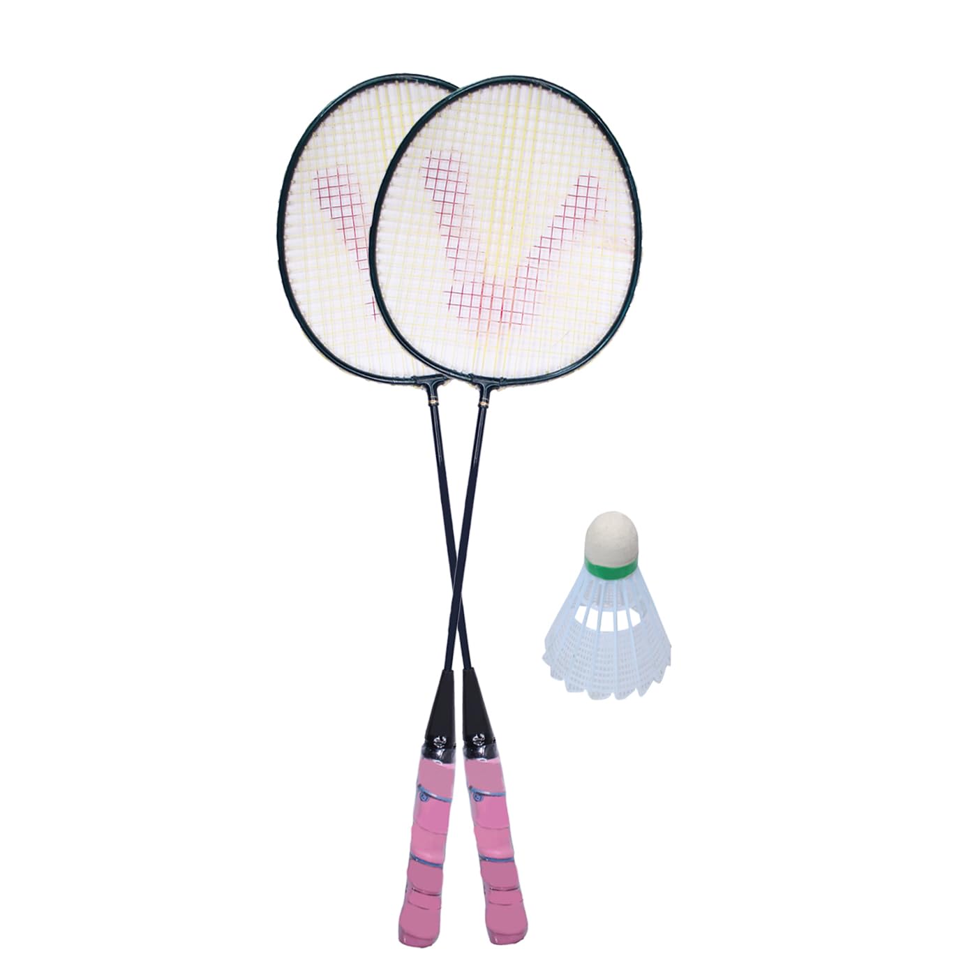 Majik Set of 1 Pair Badminton Racket Set with 1 Piece Shuttlecock for Junior Play Set - Multicolor(Steel) (B093Y8B2LK) Amazon Price History, Amazon Price Tracker