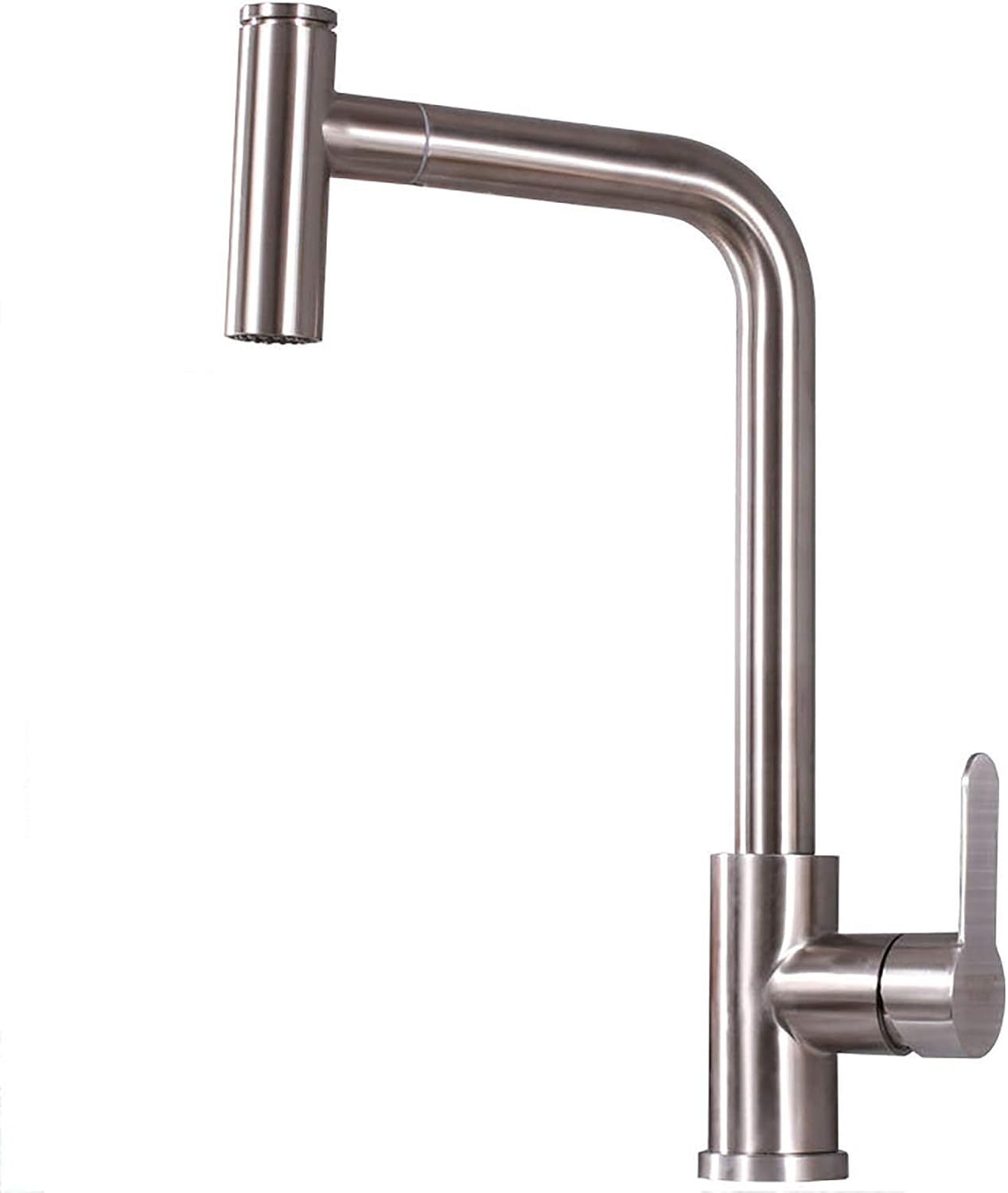 GJSN Baño de la Cocina Del Grifo Del Mezclador, un Grifo de Grifo de la Cocina de la Palanca de una Palanca con la Cabeza Del Pulverizador de Arrastre, el Caño Giratorio de 360 Grados con un Grifo