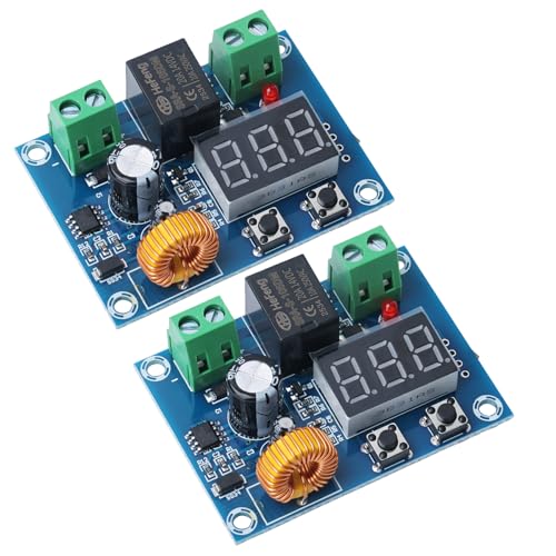 KERWINN 2PCS 12V-36V DC Voltage Protection Module Digital Low Voltage Protector with Disconnect Switch and Over-Discharge Protection