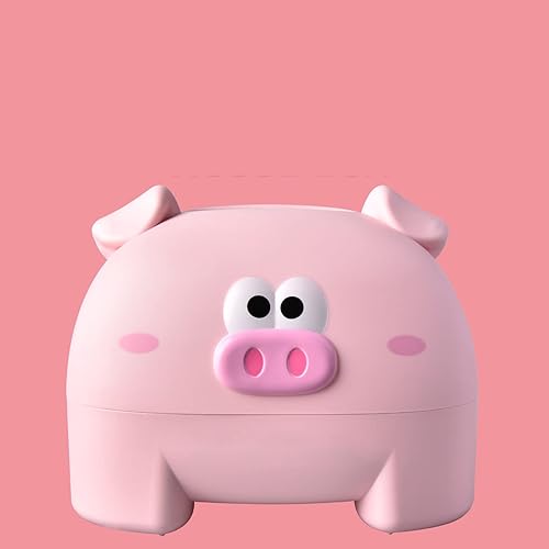 Miniatura 5 de Caja de pañuelos, bonita caja de almacenamiento de pañuelos con forma de cerdo decorativo para toallas y servilletas, estuche para mesa (rosa)