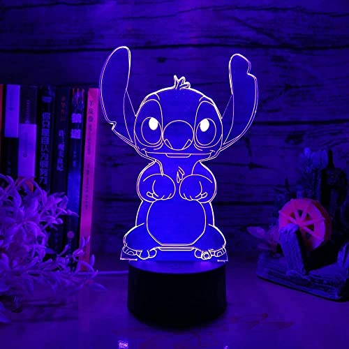 Chuupv Stitch Night Light, Lilo And Stitch Gifts 3D Led 16 Color Remote Control Stitch Table Lamp For Christmas Stitch Gifts Children's Room Decoration Holiday Gifts #TOP3