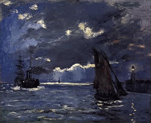 Toile Monet Seascape Shipping tableau d'art premium 60x90