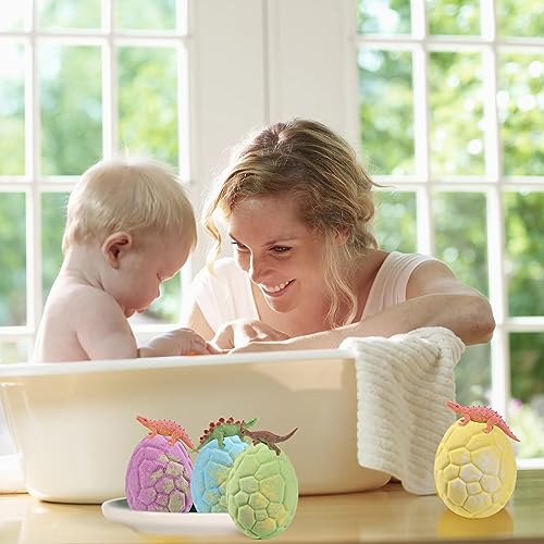 Pagezol 6PCS Large Bath Bombs for Kids with Surprise Dinosaurs Toys Inside, Natural Bath Bombs Gift Set, Handmade Spa Colorful Fizzy Bubble Bath Bombs, Birthday Christmas Easter Gift for Girls Boys - Image 7