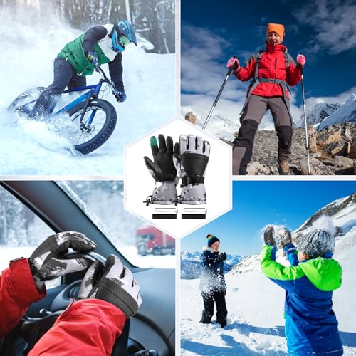 Image of Ski Gloves, Waterproof Snow Gloves Winter Gloves, Windproof Touchscreen Cold Weather Gloves for Men Women Kids