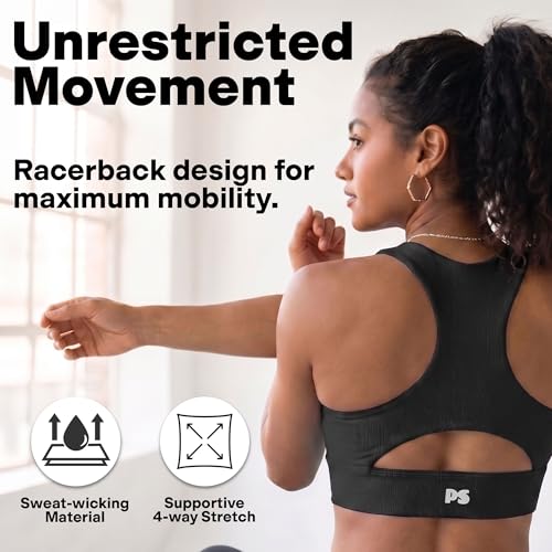 Image of POPSUGAR Sports Bras for Women - Y Back, High Neck, Strappy & Long Line Padded Racerback Bra Workout Yoga Top Racer Back Bra