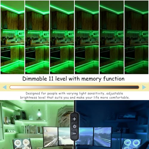 Image of Green 30ft Led Lights Strip ST. Patrick's Day Decorations Indoor Rope Lights Easy DIY Cuttable Strip Lights for Room Bathroom Living Room Kitchen Ceiling Wall Vanity Mirror Decor