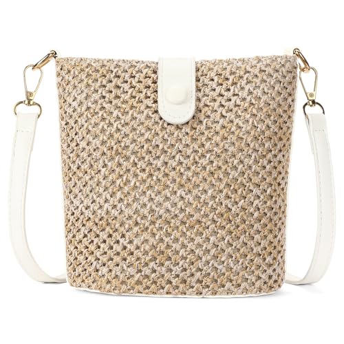 Image of RNIEGA Small Straw Crossbody Bag for Women Woven Summer Shoulder Phone Purse Beach Handbag for Vacation