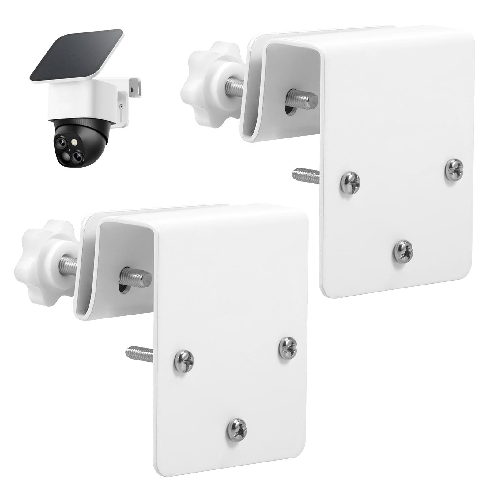 2 Stück Dachrinnenhalterung Kompatibel mit Eufy SoloCam S340/E30/4G LTE Cam S330, Überwachungskamera Halterung Ohne Bohren, Wetterfeste Edelstahl Kamera Wandhalterung für K-Stil Dachrinnen
