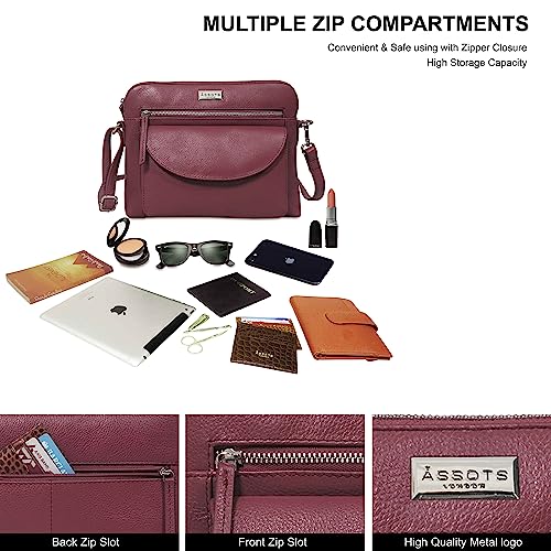 Crossbody Bags for Women Real Leather Sling with Multiple Pockets and Adjustable Strap3