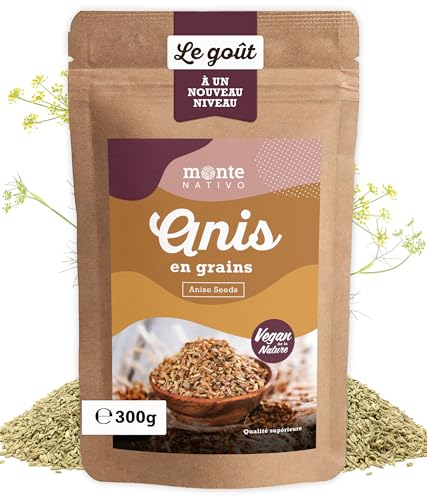Monte Nativo - Anis entier Monte Nativo (300g) - Graines d'anis - Anis entière - Épices aromatiques séchées avec soin, idéales pour Cuisiner et Assaisonner - Arôme et Goût intenses - -6%