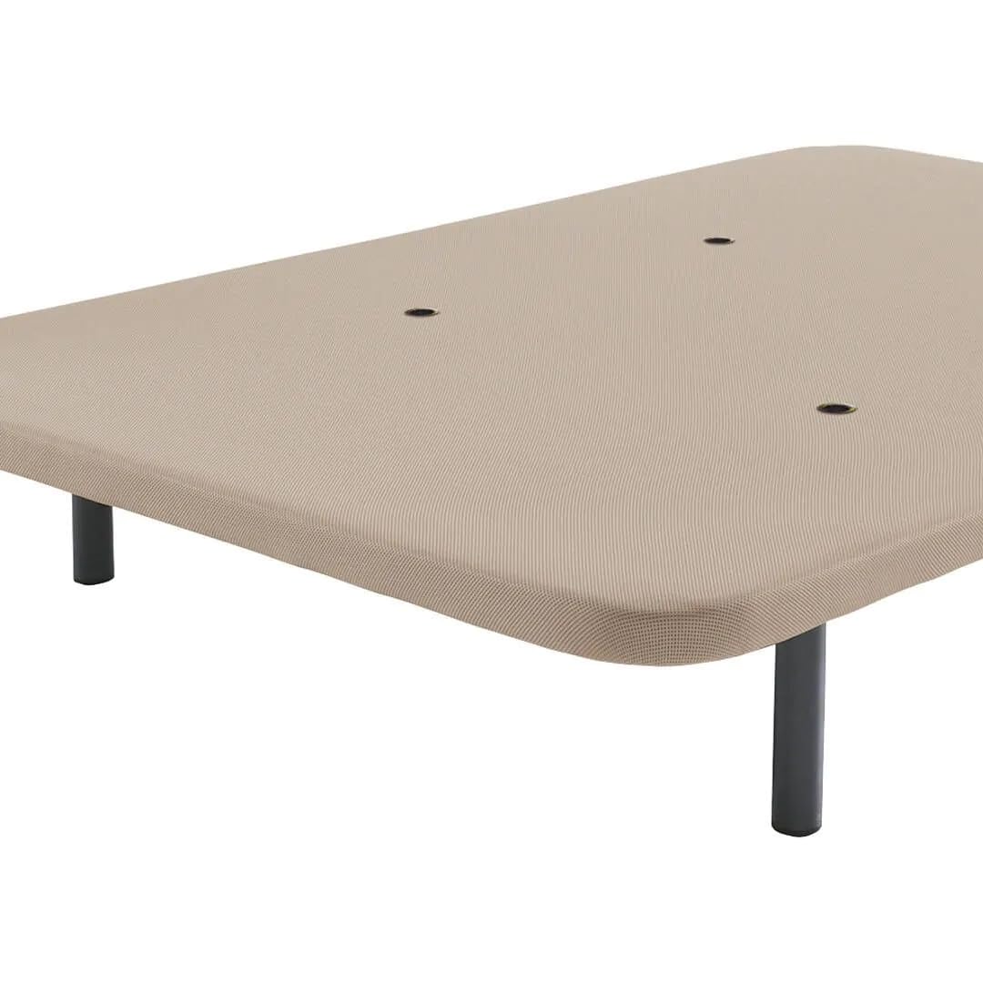 Shiito | Base Tapizada Nielson 150x190 cm | Tejido 3D en Tela de Color Beige | Incluye Válvulas de Transpiración | Juego de 6 Patas