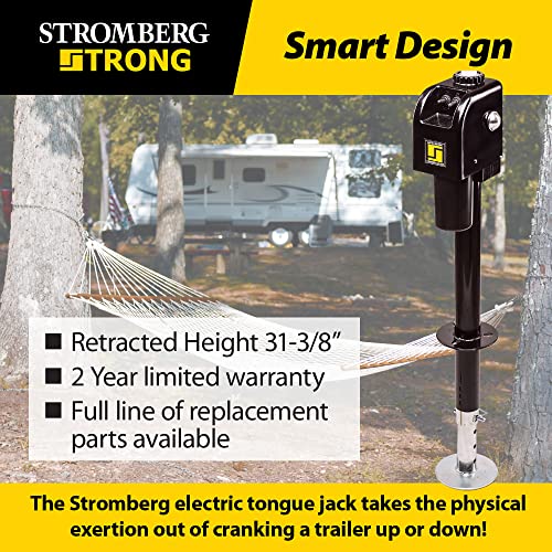 Stromberg Carlson Jet-3755 Black 3500 Lb. Electric Tongue Jack With Light #TOP3