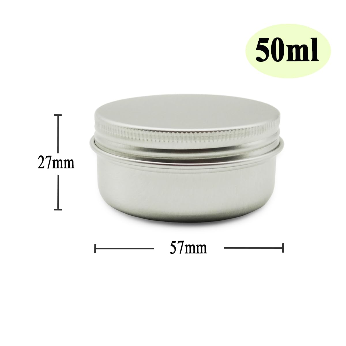 Wopanxye 10pack 50ml Silver Aluminum Tin, 50 Gram Containers Leak Proof Cosmetic Jars - Image 2