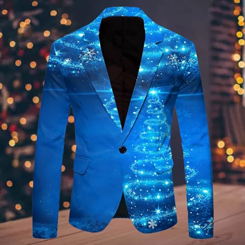 Christmas Corduroy Blazer - Big & Tall Blue Suit Jacket for Men - Cheap & Stylish Solid Plaid Sports Slim Fit Tuxedo Jacket with Tails2