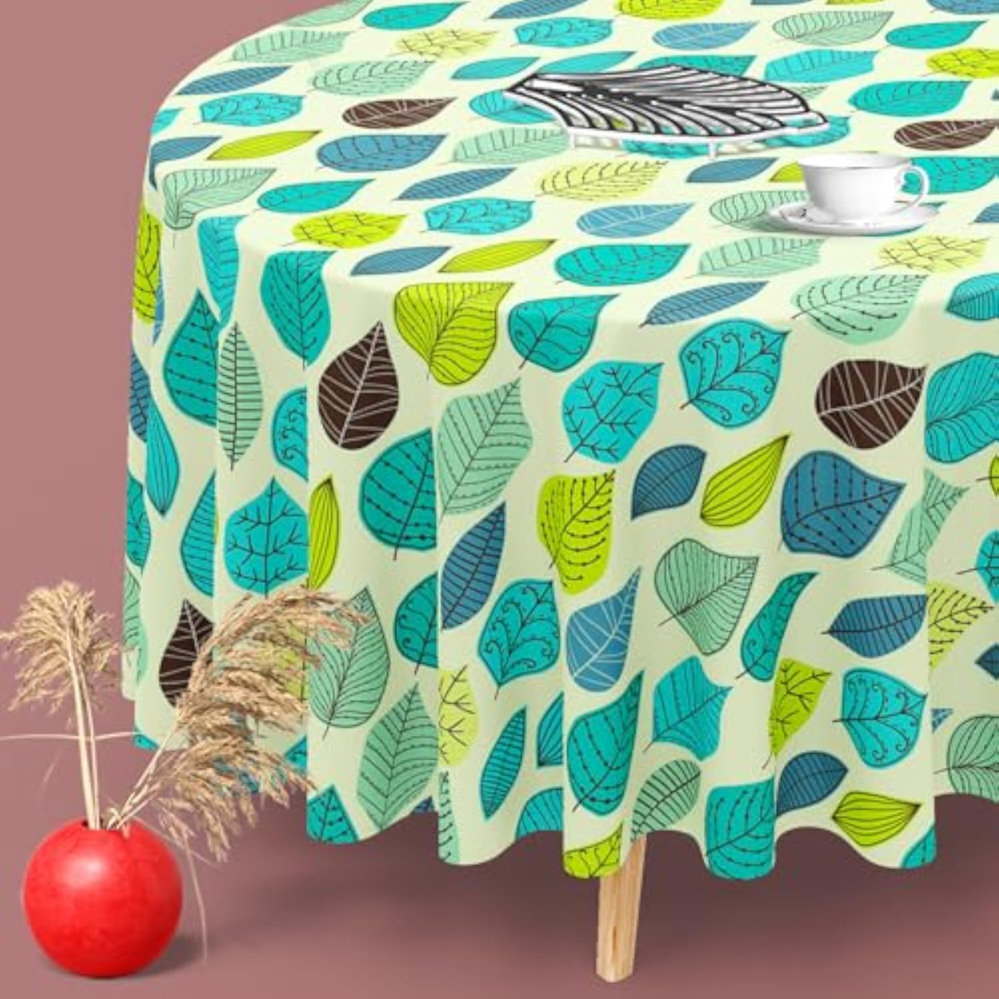 Autumn Leaf Cotton Canvas Table Cloth Cover for Dining & Center Table