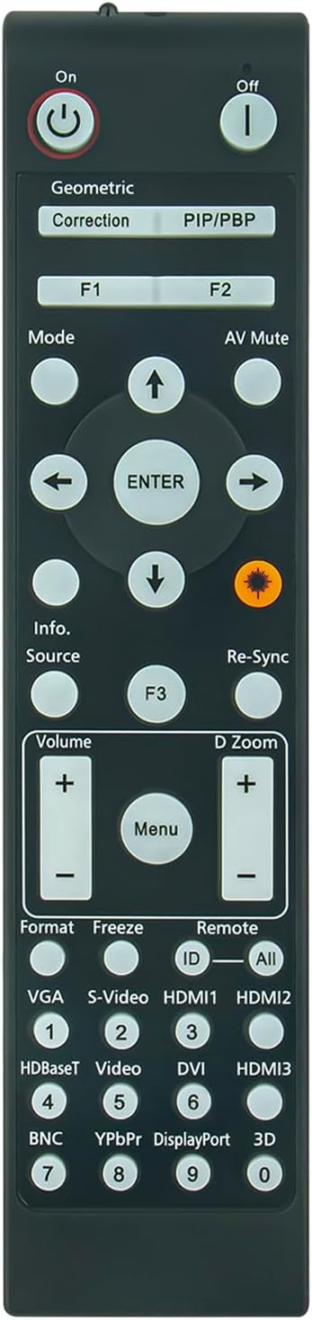 VINABTYBR-3075W Replacement Remote Control Compatible with Optoma projector 4K500 GT1090HDR HZ39HDR ZH406 ZH406ST ZH420UST-B ZH420UST-W ZH500T-W ZH506T-W ZH506-W ZH510T-B ZH606-B ZH606-W ZK507 ZU406