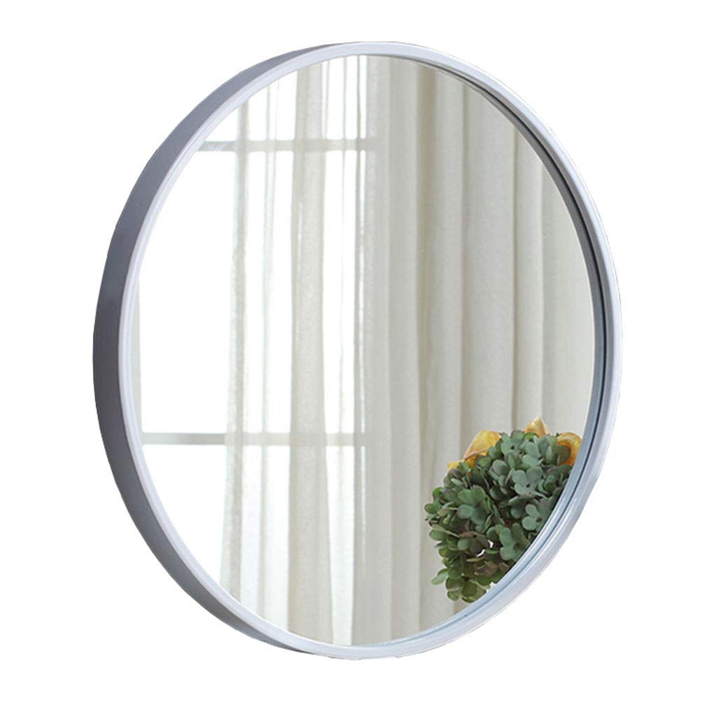 TYUHDUYUR Wall-Mounted Decorative Mirror Modern Metal Framed Mirror Round Wall Mirror for Bathroom Living Room White (Size : Diameter: 27.5inch 70cm) (Diameter: 27.5inch 70cm)