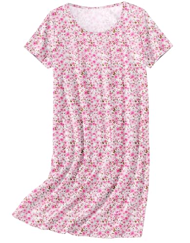 Image of Ekouaer Nightgowns for Women Cotton Sleepshirts Short Sleeve Nightshirt Tshirt Night Gown Casual Sleepdress Comfy Nightdress
