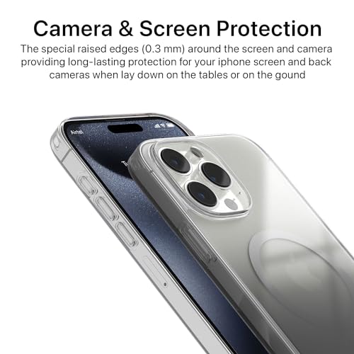 Image of Vaku Luxos Maven Magpro Back Cover Case for iPhone 15 Pro Scratch Resistant Slim Fit Protective Design Military-Grade Protection Compatible with Mag-Safe Wireless Charging - Grey