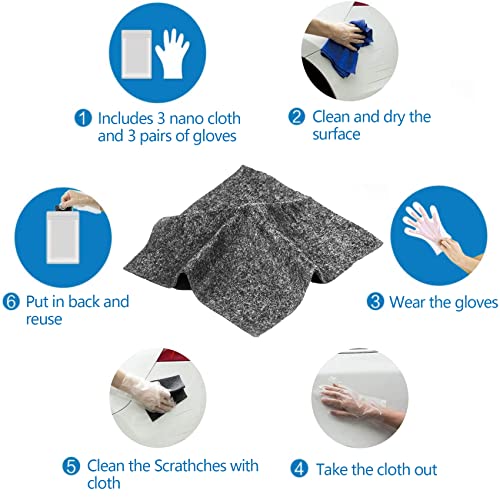 Vyaji T-3 Pack Nano Sparkle Cloth For Car Scratches, Restore Shiny Car Paint, Remove Stubborn Residue And Minor Scratches #TOP4