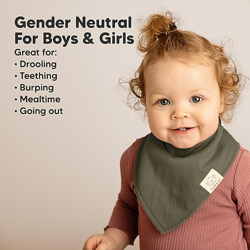 Image of KeaBabies 8pk Organic Baby Bandana Bibs for Drooling and Teething (Thunder)