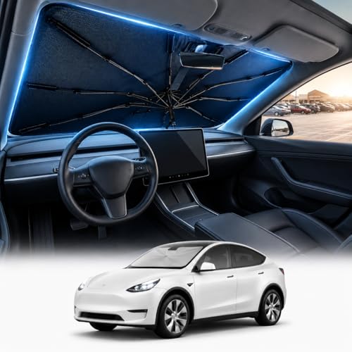 Image of [2026 Upgraded] DooGooCoo Windshield Sun Shade for Toyota Camry 2018-2025 2026 [Cooling Ice-Crystal, 100% Sun Block ] Sunshade for Car Windshield for Toyota Camry Sun Shade, Custom Fit for Camry.