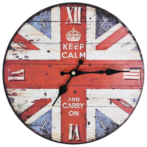 vidaXL Vintage Wanduhr Antik Großes Zifferblatt Design Retro Analog Uhr UK 30 cm