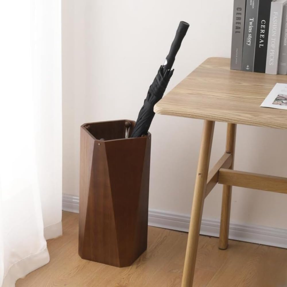 オランダアンティーク 北欧レトロ 木製円筒形傘立て 無垢材 ビンテージ