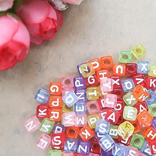 RK Beauty 390 pcs Cube Square Acrylic Alphabet Letter Beads 15 of Each A-Z 6mm for Charm Beading Art & Craft Bracelets - Image 4