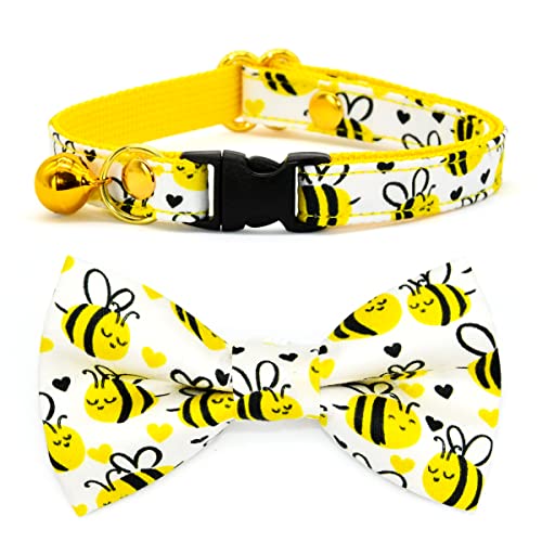 Kamercy Cat collar BowACG[r[LbgJ[{A`[ƃxtASLցA킢L̈ߑA6-25.4 cm