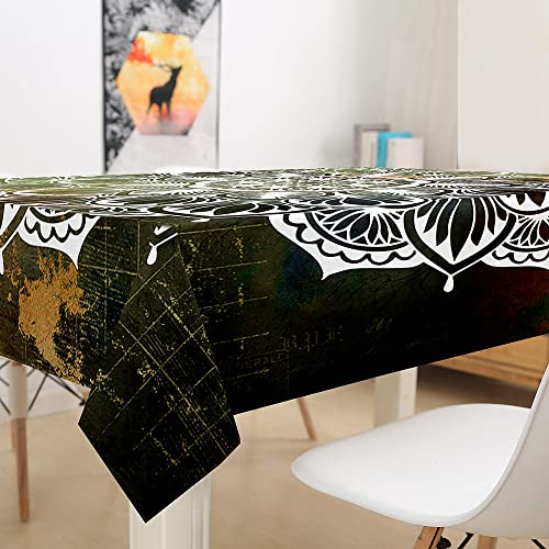 Nappes rectangulaires et carrées avec nappe imperméable lavable vert olive - 4
