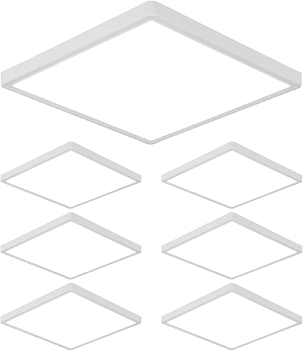 Miniatura 25 de DELIPOP Lámpara de techo de montaje empotrado, 12 pulgadas, 24 W, luz LED cuadrada ultrafina, 6500 K, luz blanca fría de bajo perfil para sala