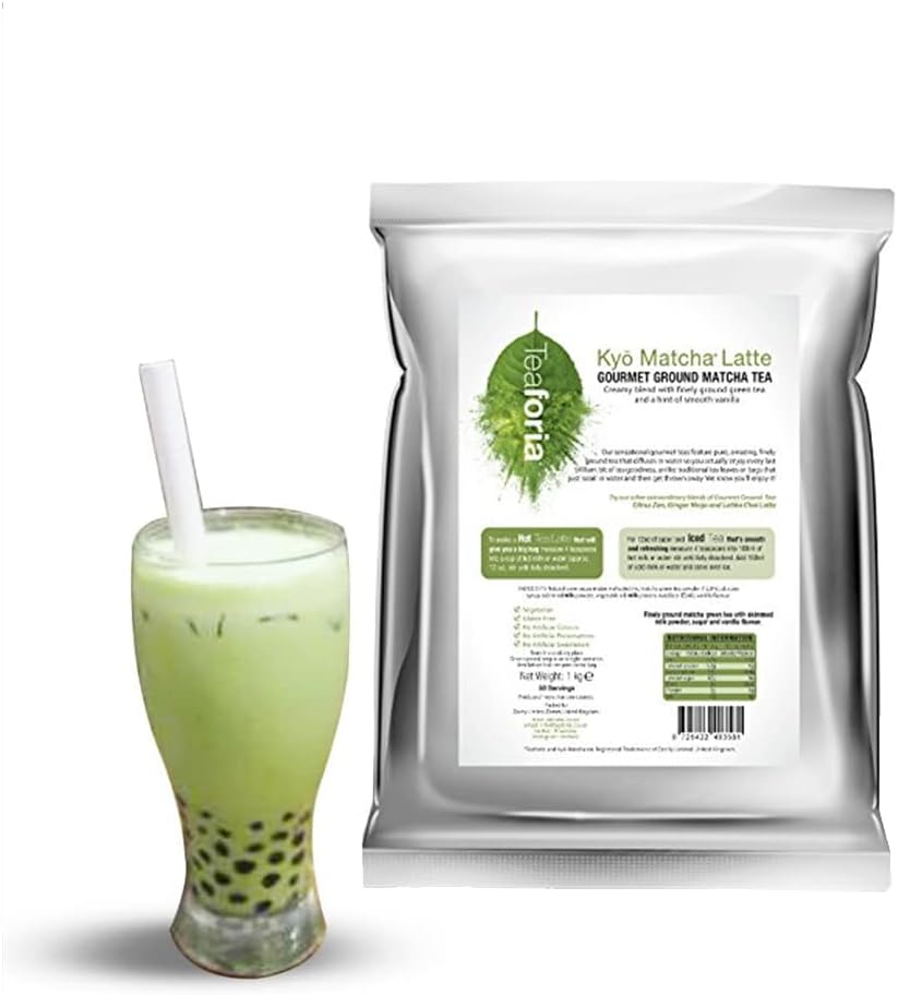 Gourmet Ground Kyo Matcha Latte Green Tea (1kg). Make the perfect Matcha Latte at Home with Ease! Just add hot water!