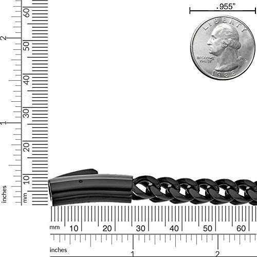 Metro Jewelry Stainless Steel Thick Foxtail Chain Bracelet for Men with Black Ion Plating - 9 Inches Long 6 MM Wide with Push Lock4