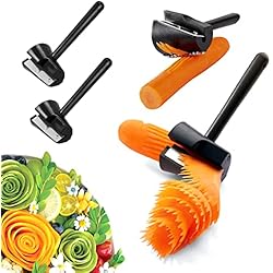 Cortador En Espiral Spirelli Verdura Cortador Spiralizer Espiralizador Rallador - 2 en 1 Manual Espiral Veggetti Slicer Cocina Cortador en Spirelli Pelador Inoxidable para Zanahorias Patatas Pepino Calabacín, 2 Piezas, Negro