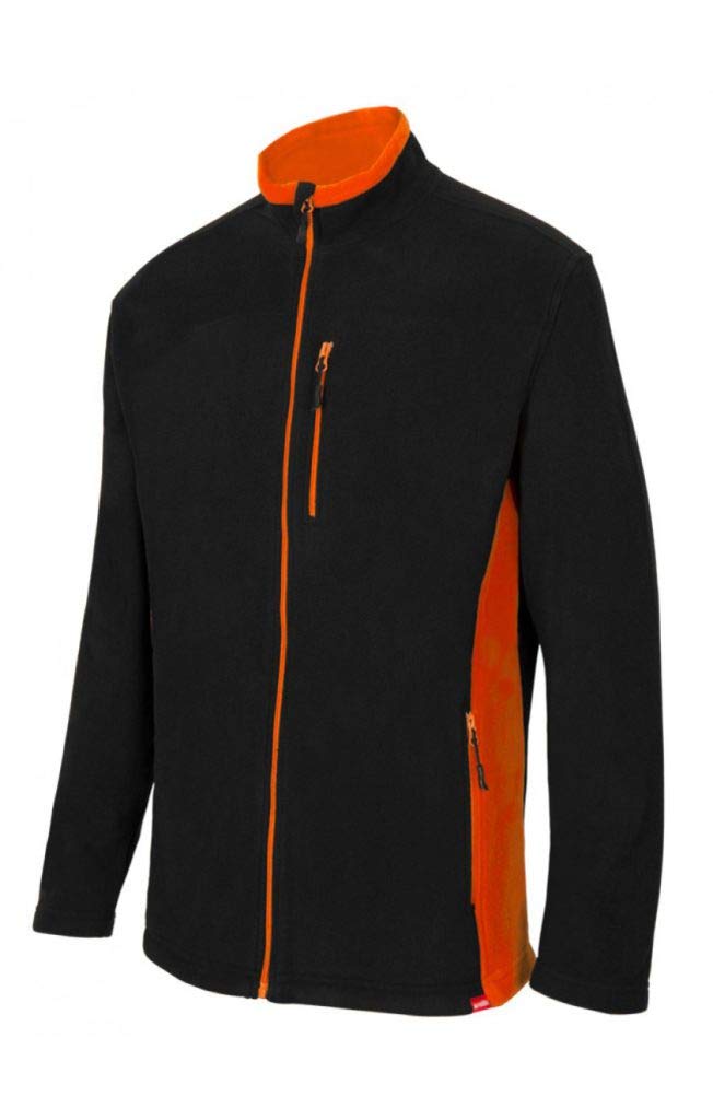 Chaqueta polar bicolor para trabajos de exterior en invierno negro naranja XS