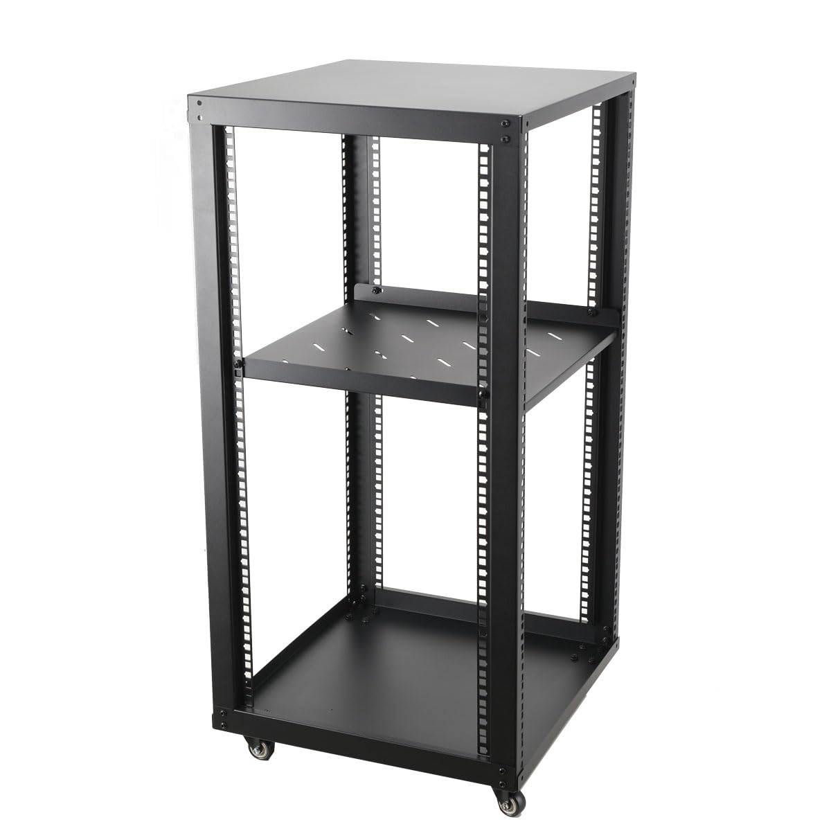 20 HE Mobiles Open Frame Serverrack,Server-Rack, Rack-Gehäuse 19 Zoll Netzwerk Rack mit Rädern, Rack für Computer/AV/Daten/IT Geräte