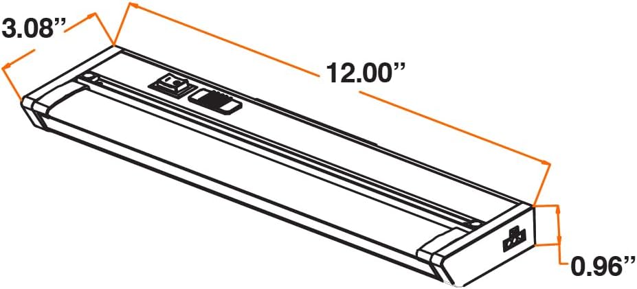LEDVANCE 12" LED Undercabint Light, 9W, 3 CCT Select 2700/3000/4000K, 80 CRI, Linkable, 600 LMS, Accessories Included - 1 Pack (62441)