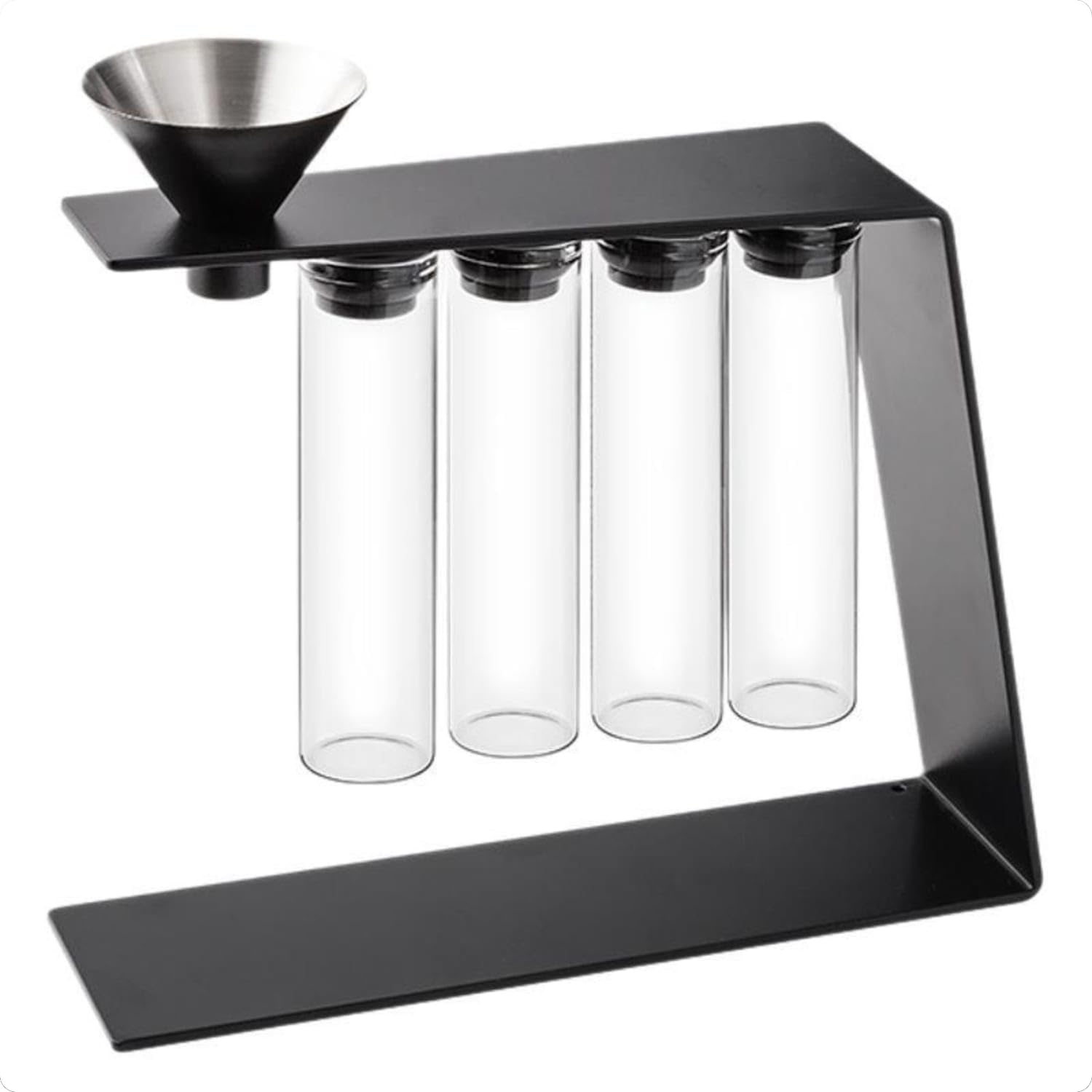 Coffee Bean Rack with Tubes Stainless Steel Coffee Bean Tube Organizer Countertop Test Tube Stand Single Dose for Baristas, Espresso Corner, Ss Magnetic-image-4