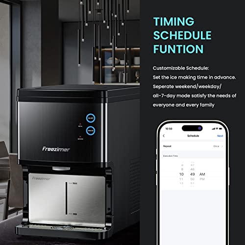 Nugget Ice Maker, Freezimer Ice Maker Countertop Machine With Wifi Connectivity, Sonic Ice Maker Machine 40Lbs Per Day, Portable Self-Cleaning Sonic Ice Maker For Smart Home/Kitchen/Office #TOP2