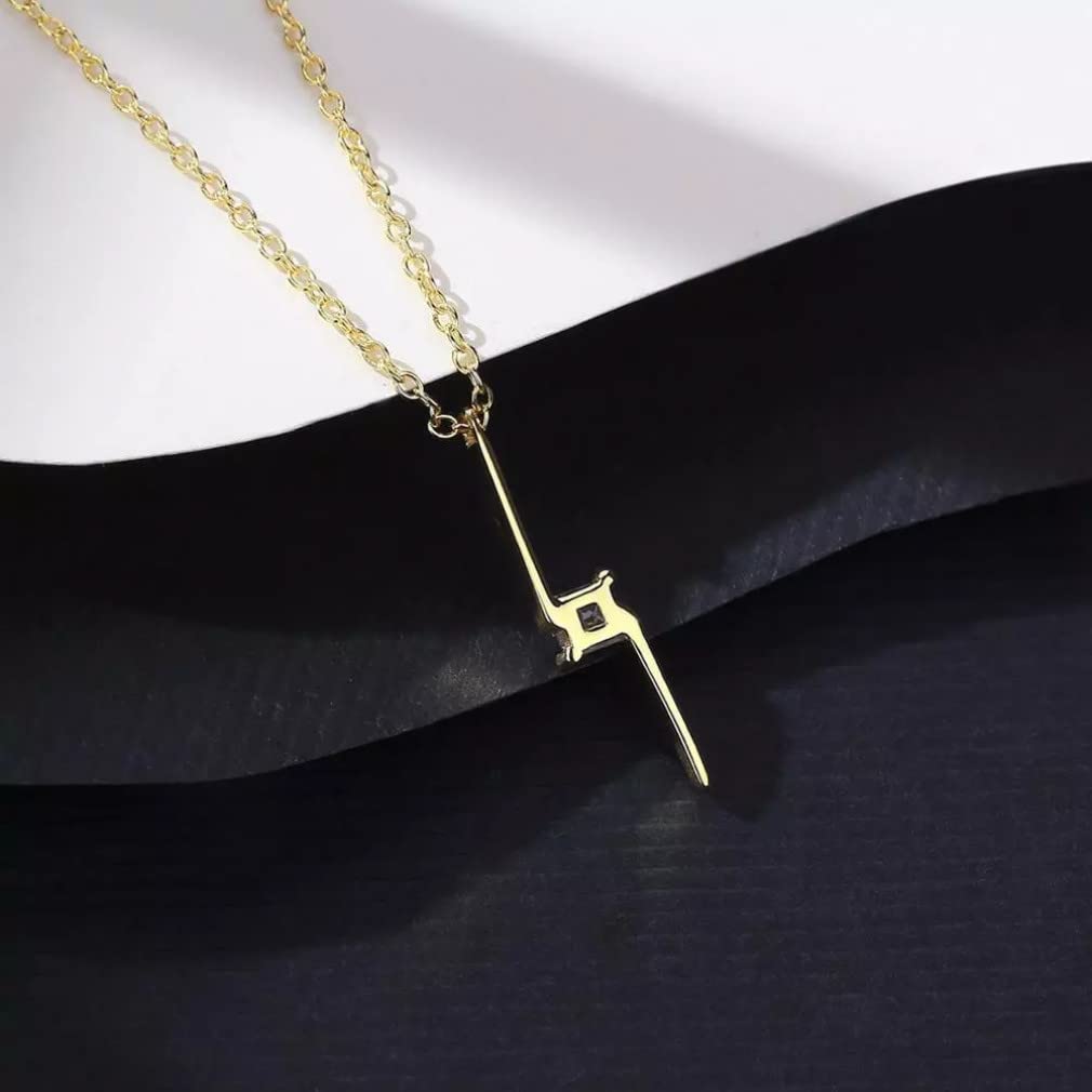 Collana con Ciondolo a Catena in Argento Sterling Collana con Lettera Quadrata in zirconi cubici per Donna Regali di Natale