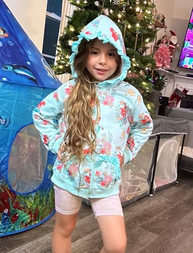 Disney Princess Ariel Toddler Girls Zip Up Hoodie Fall Jacket Clothes 2T - image 3