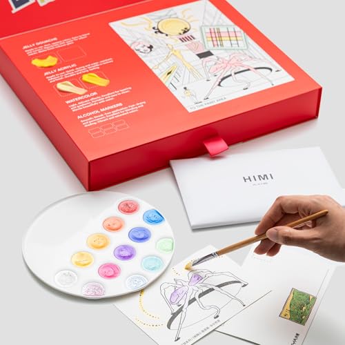 Gouache HIMI kit complet sans craquelure avec 10 pinceaux de précision - 3