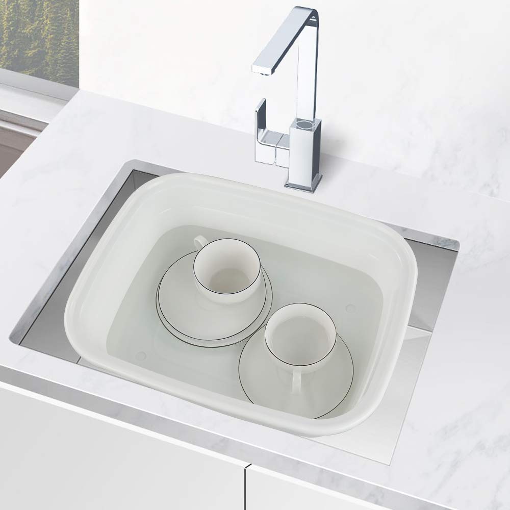 Lavabo de plástico de 16 cuartos de galón, color blanco, juego de 3