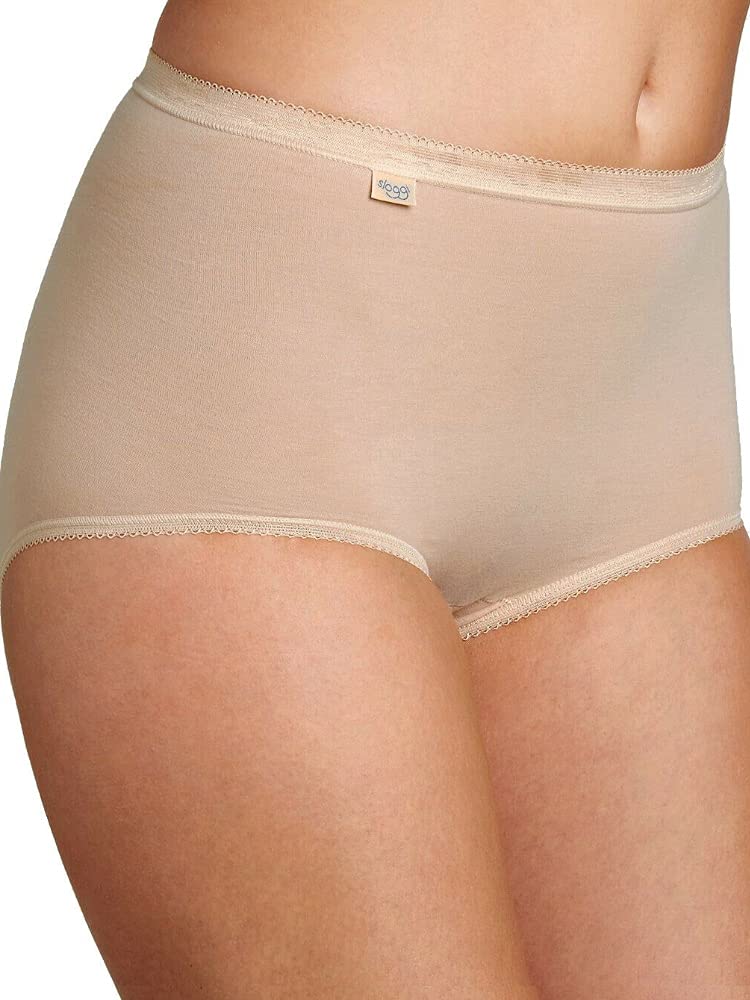 Sloggi Femmes Basic + Cotton Rich Maxi Brief Pack de 4 Noir, Blanc, Gris ou Peau