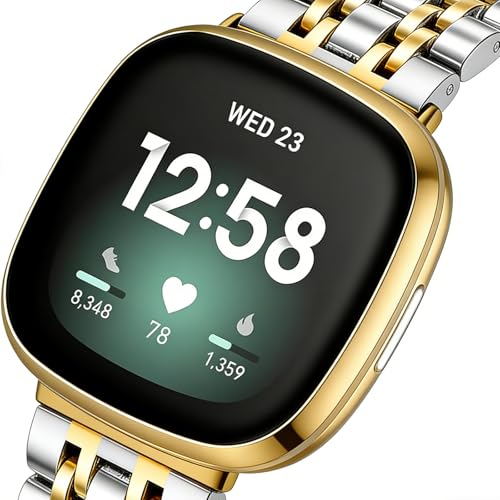 Correa metálica 20mm para Fitbit Versa 4/3 Mujer miniatura 4