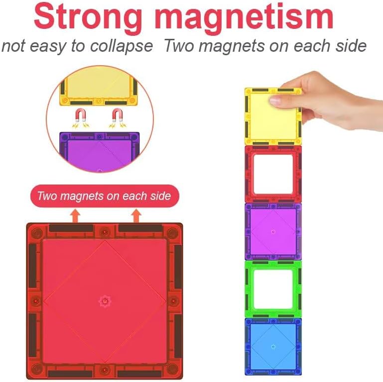 Magplayer 60-Piece Magnetic Tiles for Kids – STEM Learning Toy - Image 8